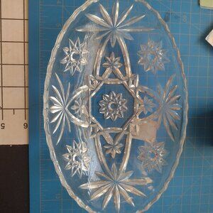 Star of David themed oval glass dish